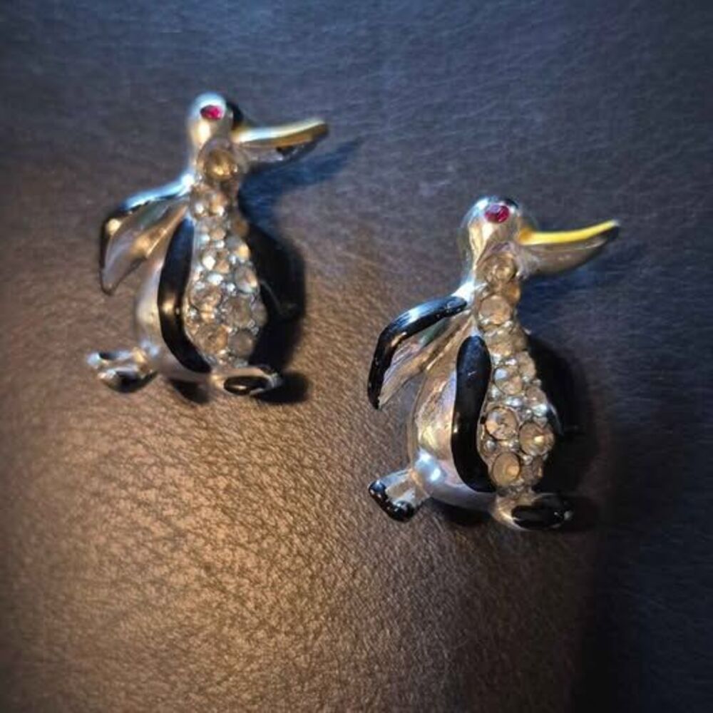 Vintage Penguin Cuff Links or Pins. Set of 2